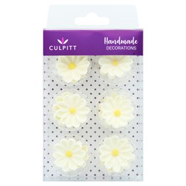 Culpitt White Daisy Sugar Decorations - Pack of 12