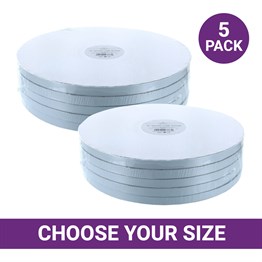 Culpitt Select Lightweight White Cake Boards, 5 Pack