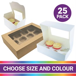 Window Cupcake Boxes - 25 Pack