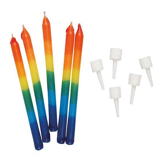 Rainbow Candles - Pack of 12