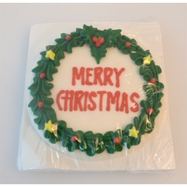 Culpitt Round Christmas Wreath Sugar Plaque