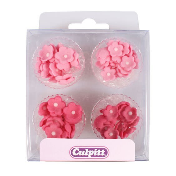 Culpitt Pink Mini Flowers Sugar Decorations - Pack of 100