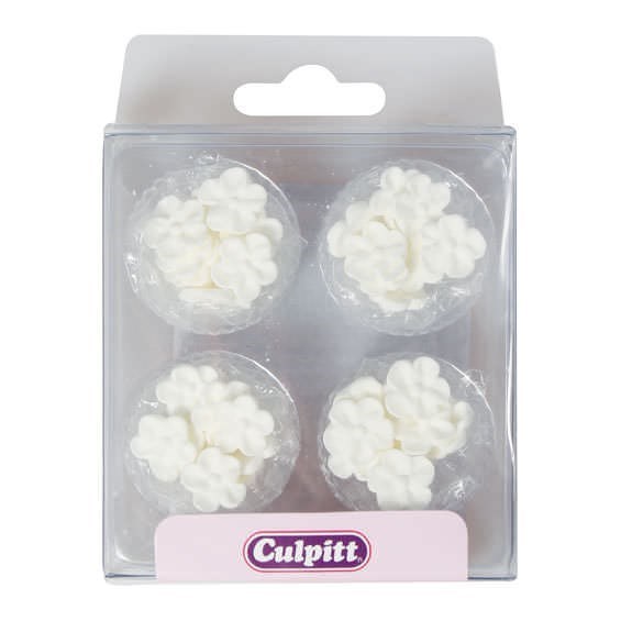 Culpitt White Mini Blossoms Sugar Decorations - Pack of 48