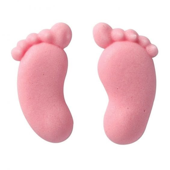 Culpitt Pink Feet Sugar Cake Topper Decorations - Pack of 12
