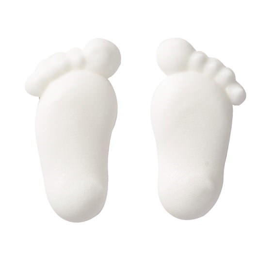 Culpitt White Feet Sugar Decorations - Pack of 12