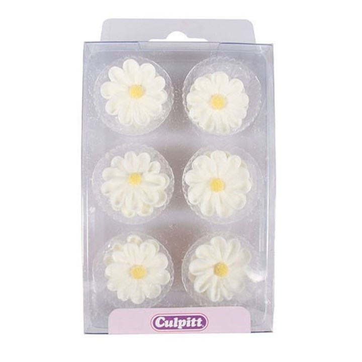 Culpitt White Daisy Sugar Decorations - Pack of 12