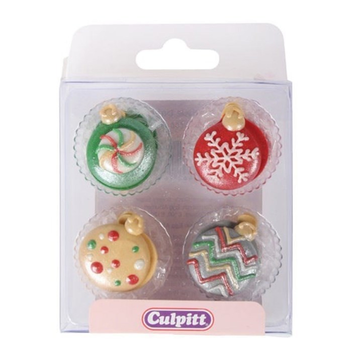 Culpitt Christmas Baubles Sugar Decorations - Pack of 12