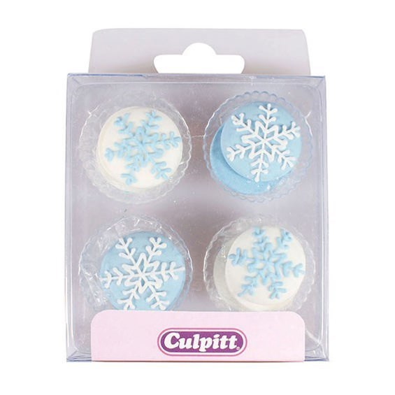 Culpitt Snowflake Sugar Cake Decorations - Pack of 12