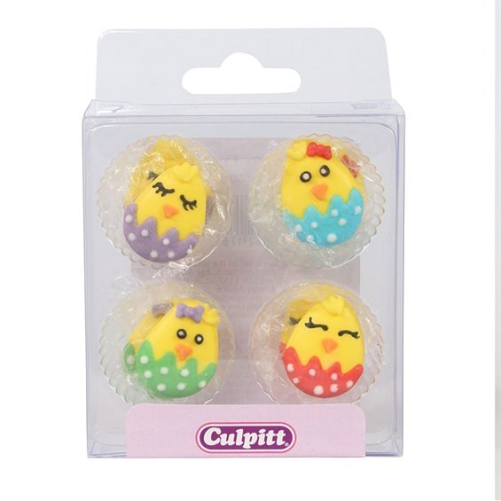 Culpitt Cute Baby Chick Sugar Decorations - Pack of 12