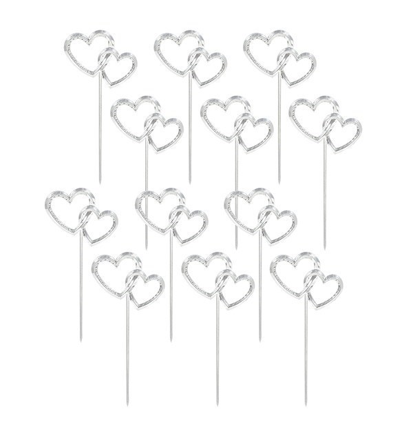 Double Heart Cake Pics - Pack of 12