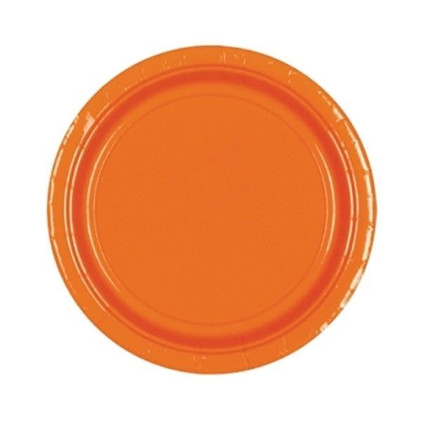 Orange Paper Party Plates - Pack of 20