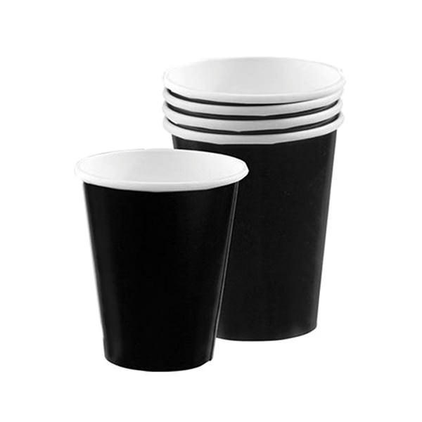 Black Paper Party Cups - Pack of 20