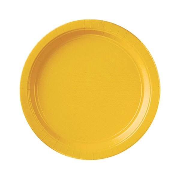 Yellow Paper Party Plates - Pack of 20