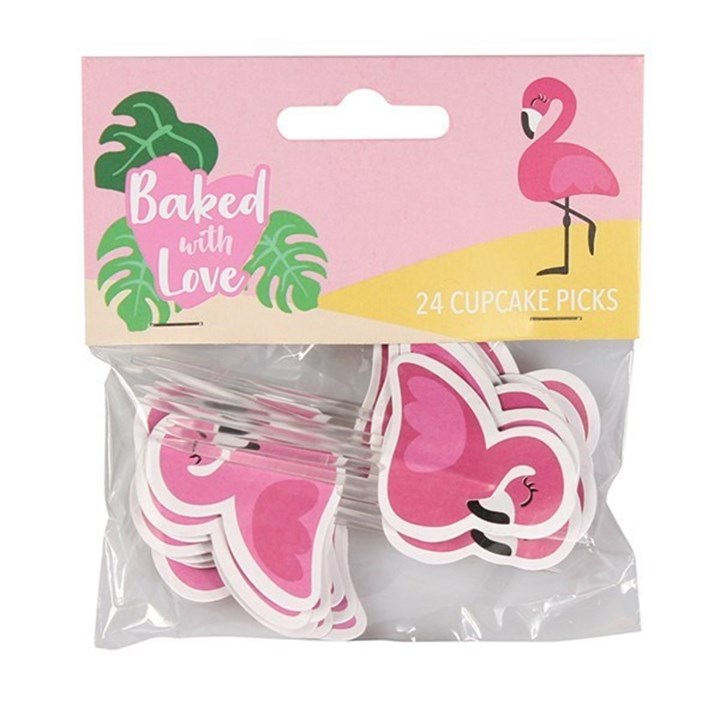 Flamingo Cupcake Picks by Baked with Love