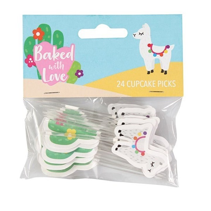 Lllama & Cactus Cupcake Picks by Baked with Love