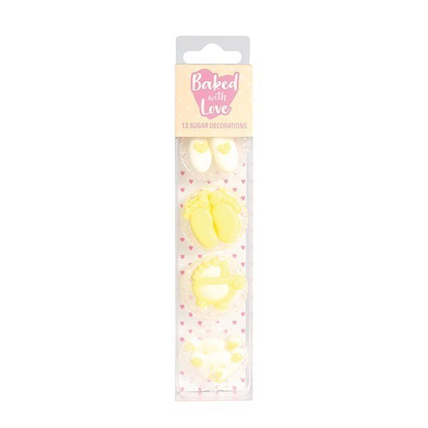 New Baby Yellow Sugar Cake Decorations by Baked with Love