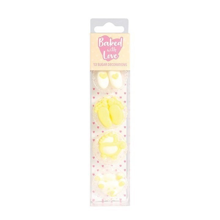 New Baby Yellow Sugar Cake Decorations by Baked with Love