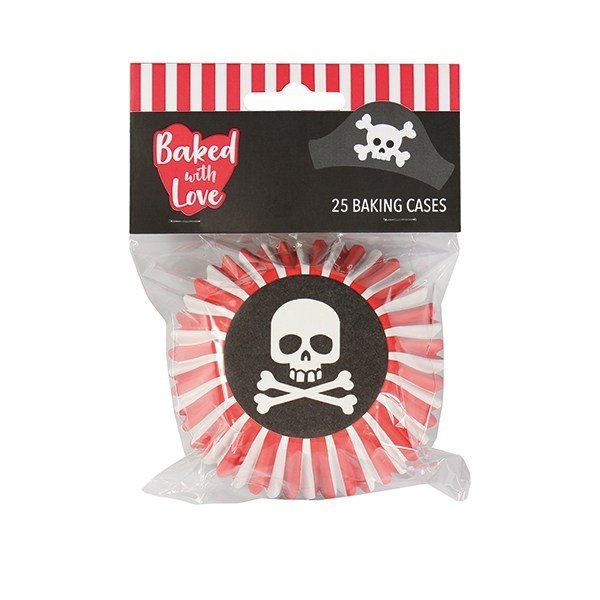 Pirate Foil Lined Baking Cases by Baked with Love - Pack of 25