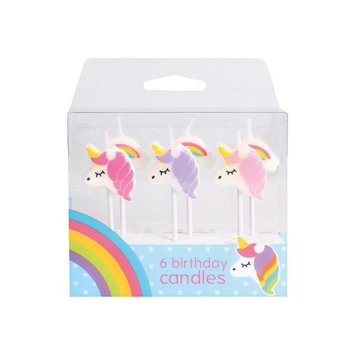 Unicorn & Rainbows Candles - Pack of 6