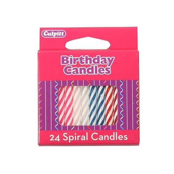 Culpitt Spiral Multi Candles - Pack of 24