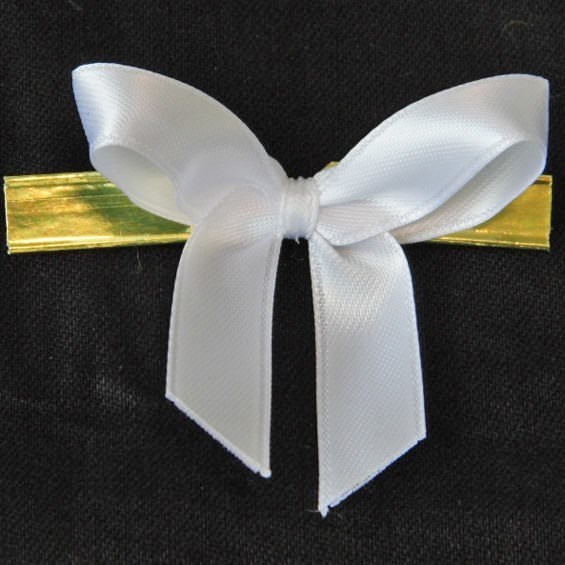 Mini White Ribbon Bow