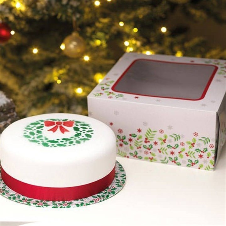 9" Round Christmas Cake Board