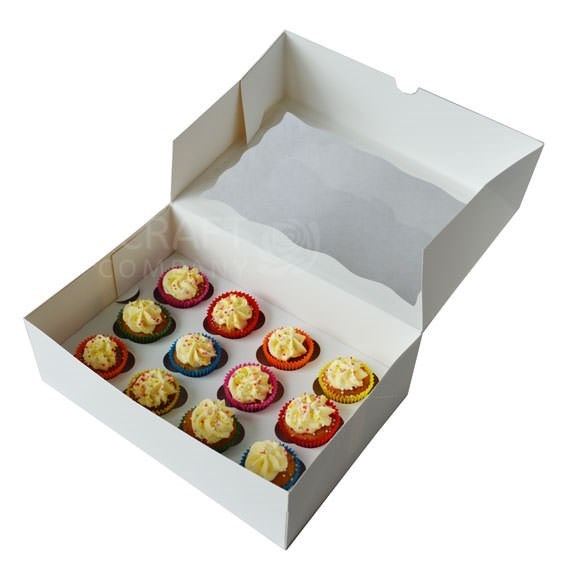 White 12 Hole Mini Cupcake Box