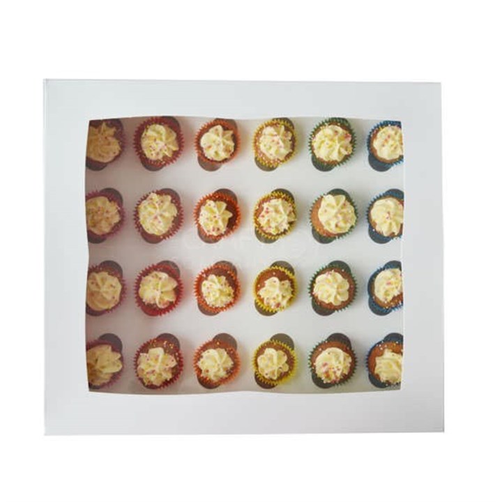 White 24 Hole Mini Cupcake Box