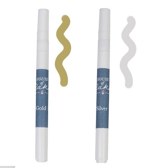 House of Cake Edible Pens - Gold & Silver - Pack of 2