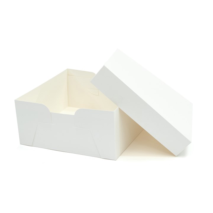 13" White Cake Box & Lid - single