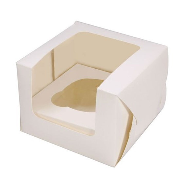 White Window Single Cupcake Box