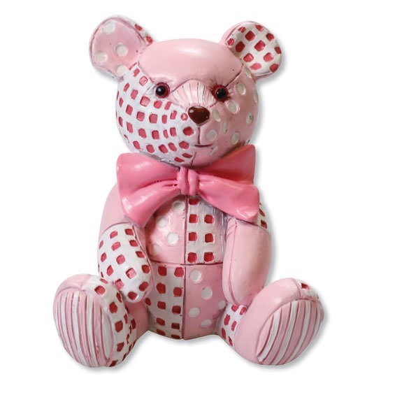 Culpitt Pink Patchwork Ted Cake Topper Decoration