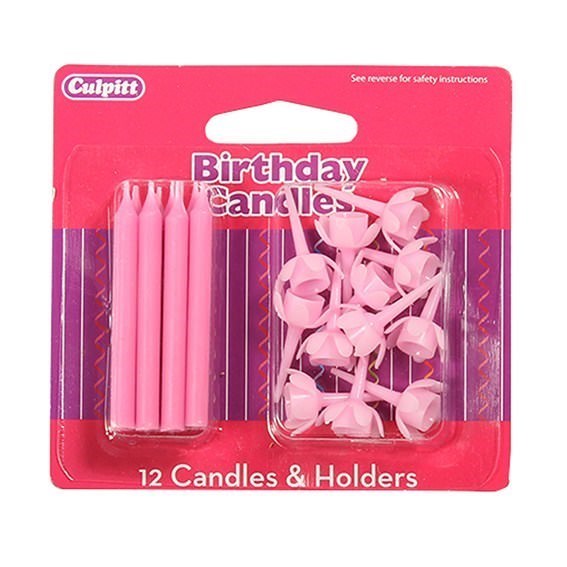 Culpitt Pink Candles & Holders - 2