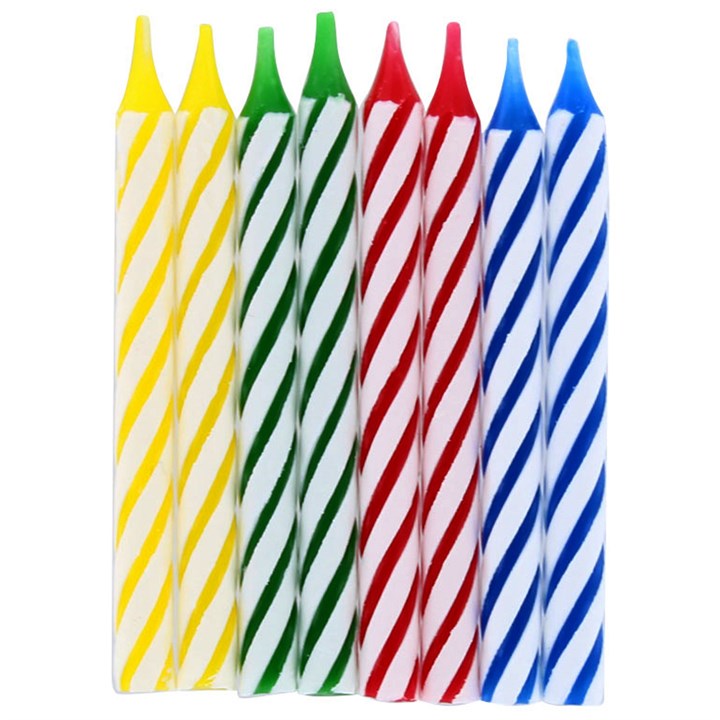 100 Culpitt Select Mixed Primary Striped Candles 60mm