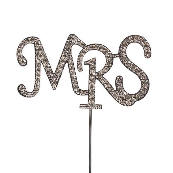 Diamante 'MRS' on Silver Stem