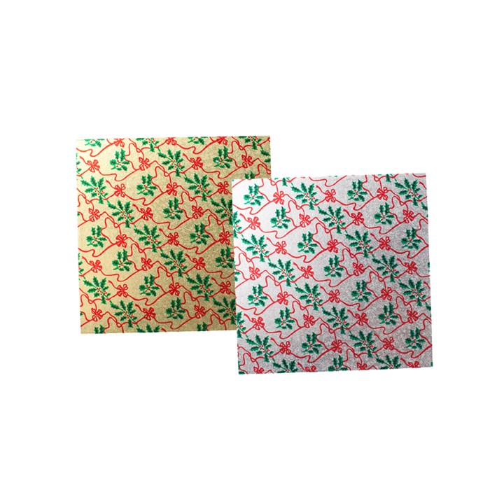 8" Square Assorted Double Xmas Cards, Pack of 10
