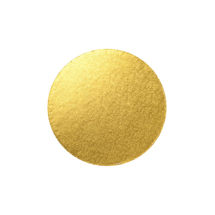 9" (228mm) Double Thick Round Turned Edge Cake Card Gold Foil (between 2.5 & 3mm thick)