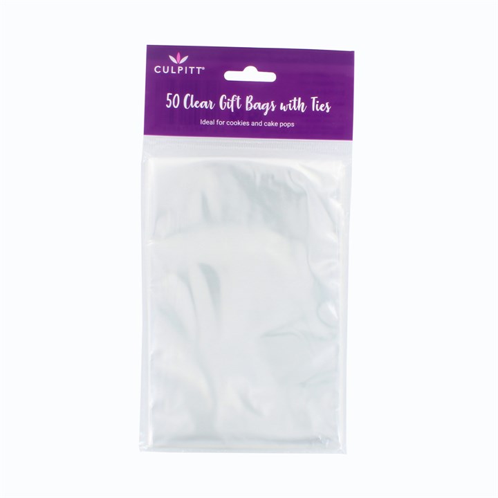 Culpitt Clear Gift Bags with Ties - Pack of 50