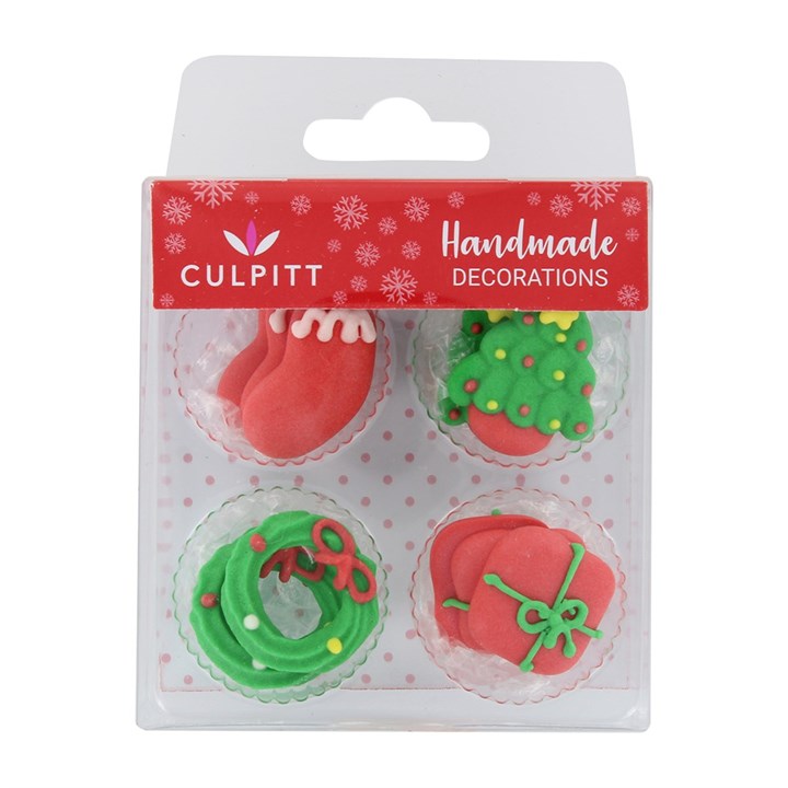 Culpitt Christmas Icons Sugar Cake Decorations - Pack of 12