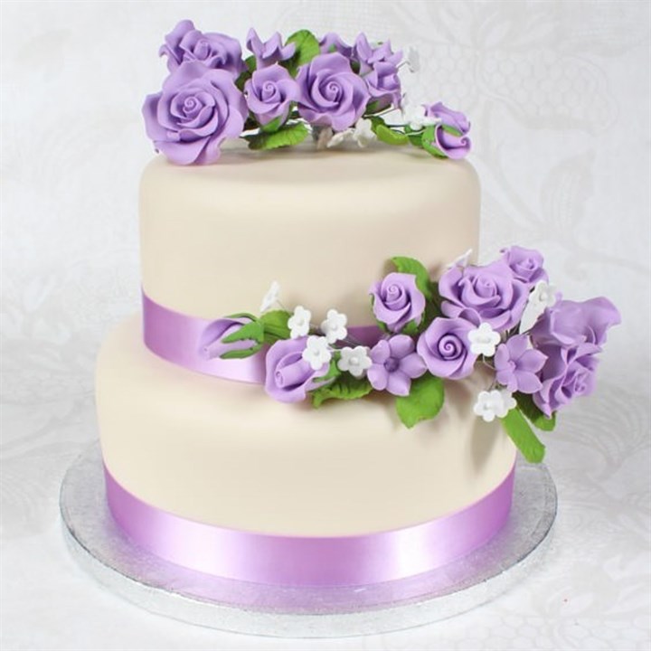 Gumpaste Lilac Rose Spray