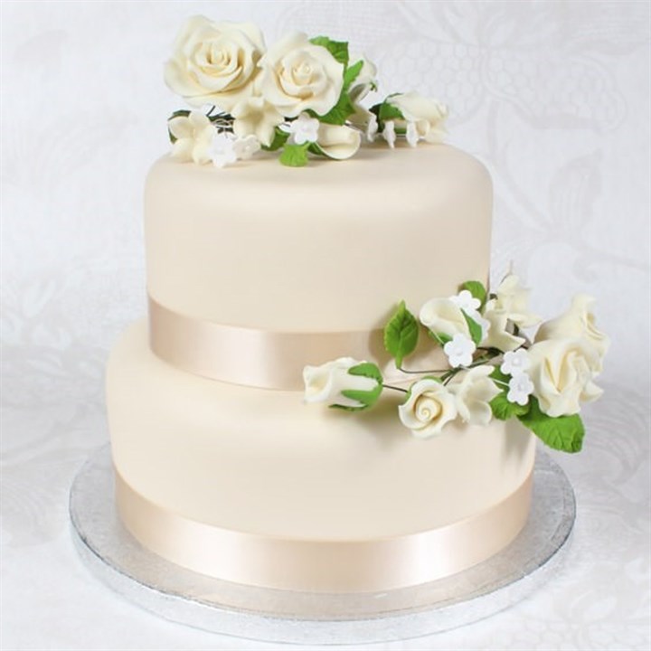 Gumpaste Ivory Rose Spray