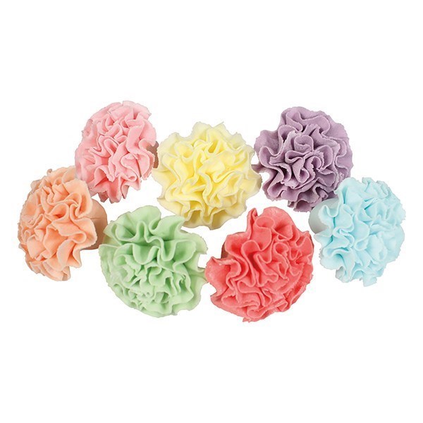 Assorted Sugar Pom Pom Decorations - 30mm (also can be used as carnations)