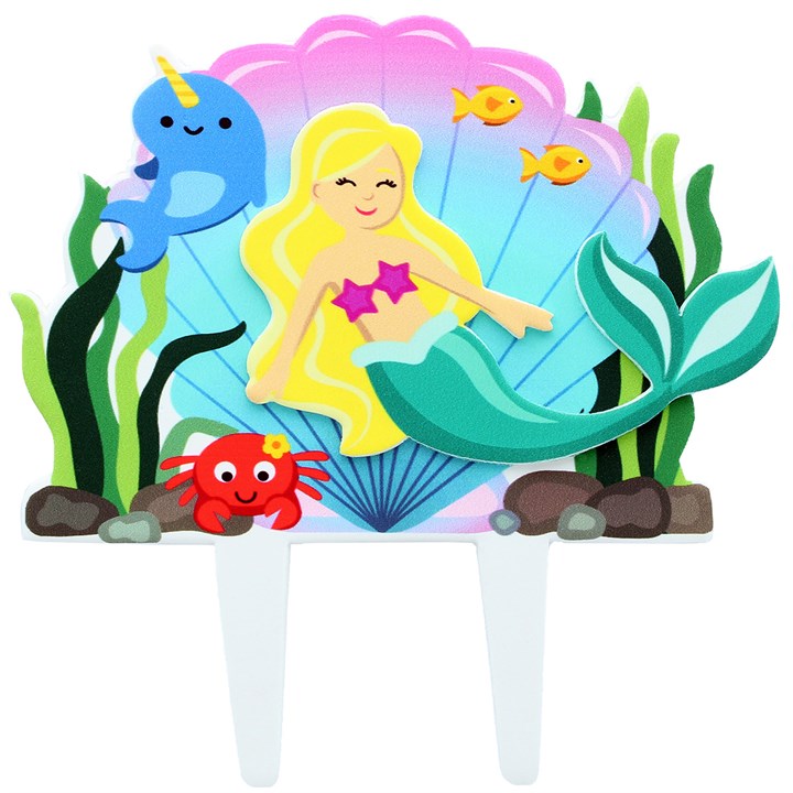 Mermaid Cake Decoration 150 x 150mm (inc pic)