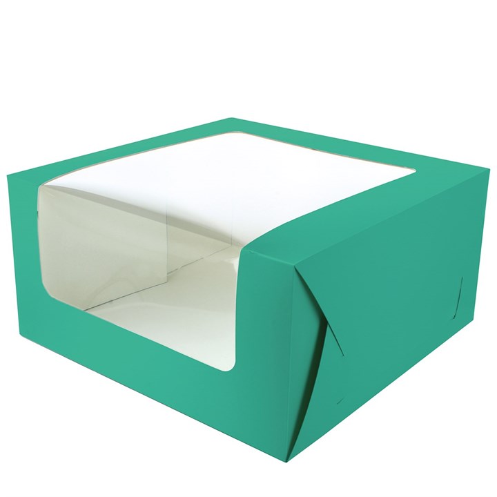 Culpitt Brights 10" Windowed Cake Box - Jade