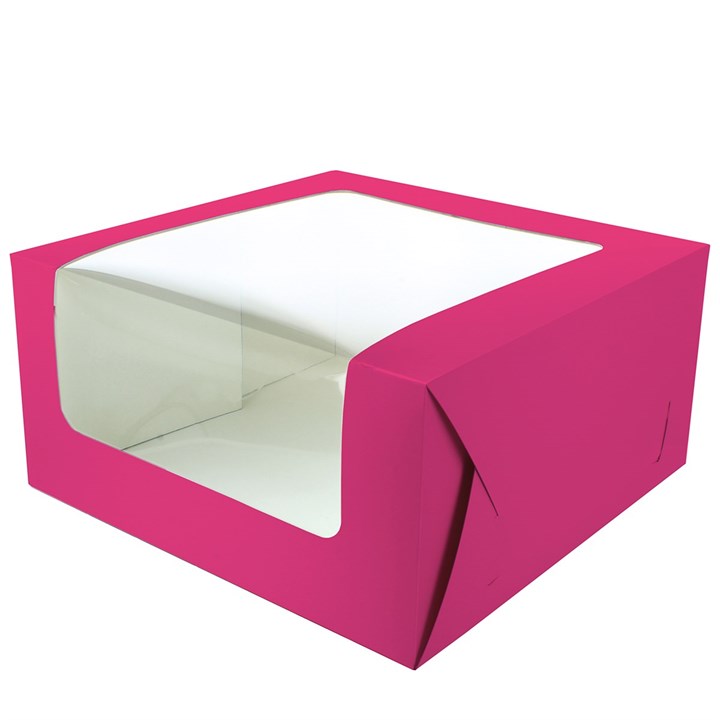 Culpitt Brights 10" Windowed Cake Box - Pink