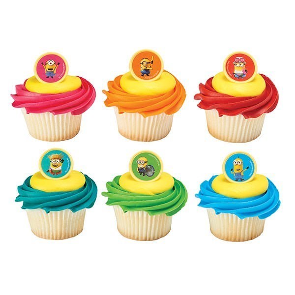 Despicable Me Minions Cupcake Ring Decorations - Box of 144