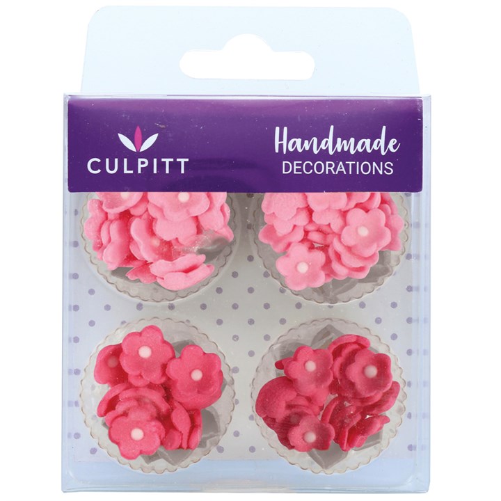 Culpitt Pink Mini Flowers Sugar Decorations - Pack of 100