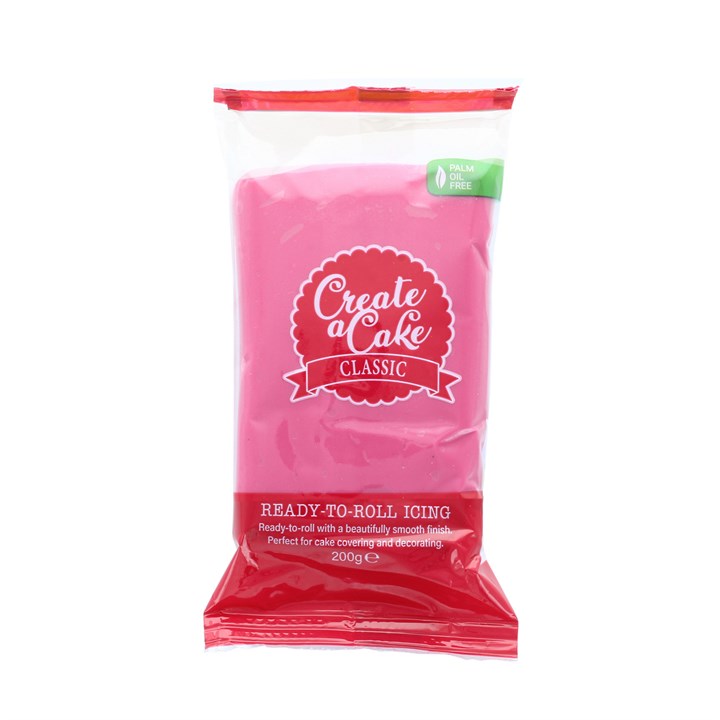 Create A Cake Palm Free Sugar Paste  200g - Pink