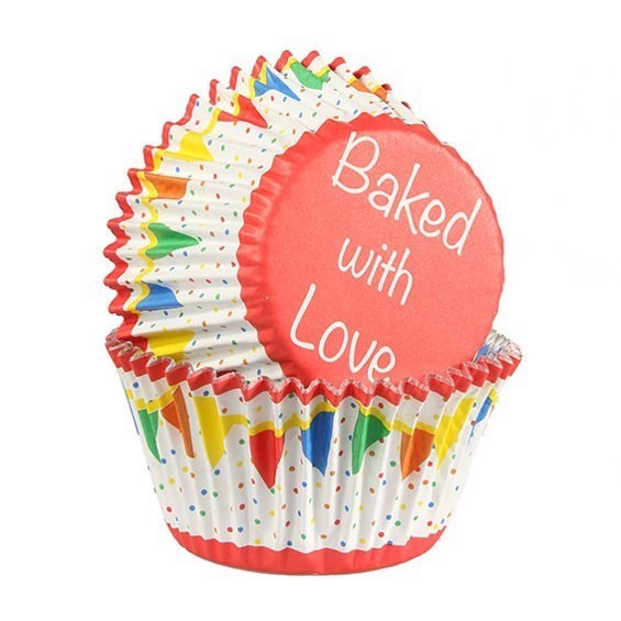 Baked with Love - Bunting Cupcake Cases - Pack of 25