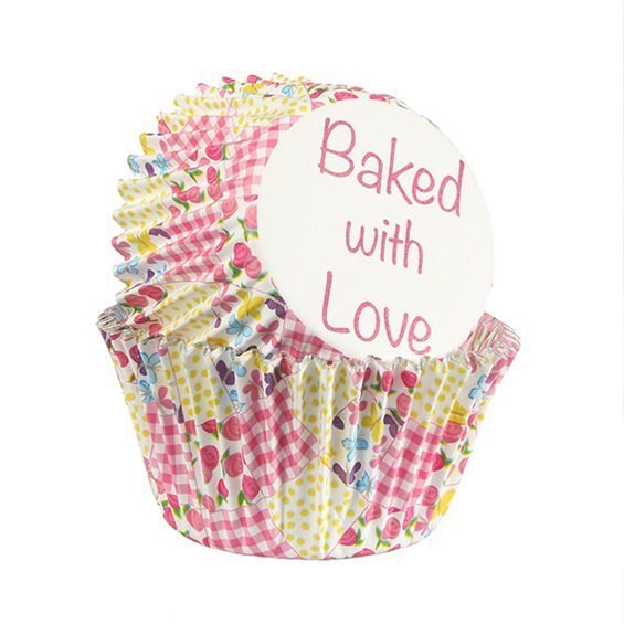 Baked with Love - Patchwork Cupcake Cases - Pack of 25